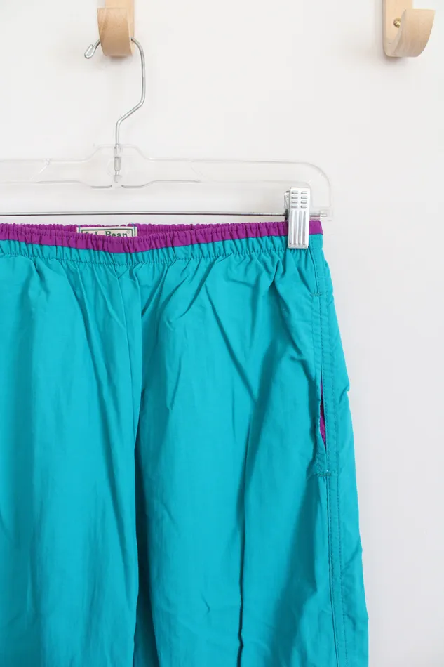 LL Bean Teal Nylon Pants M LL Bean Earrings