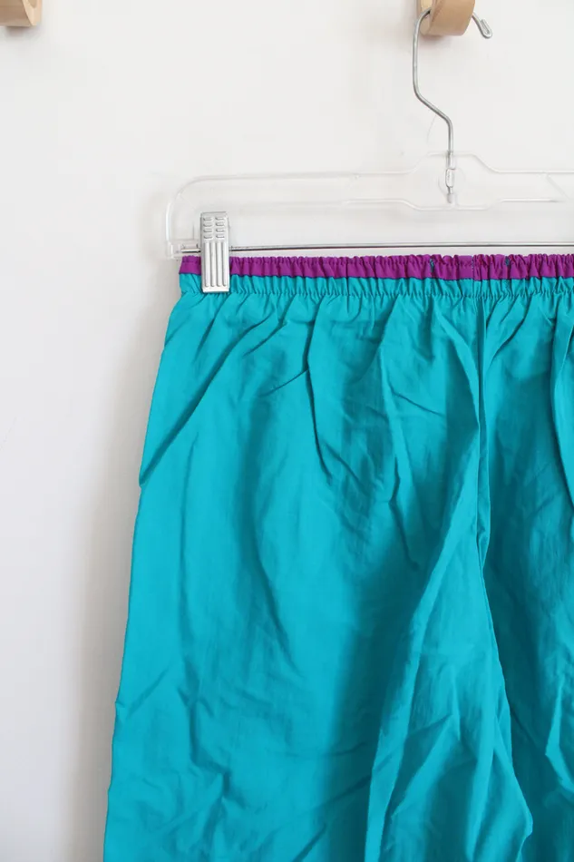LL Bean Teal Nylon Pants M LL Bean Earrings