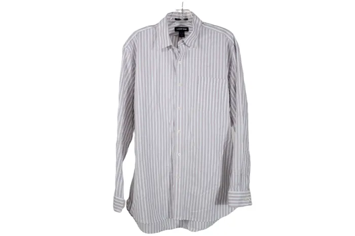 Lands End Rings Lands End Tailored Fit White Striped Button Down 16 1234