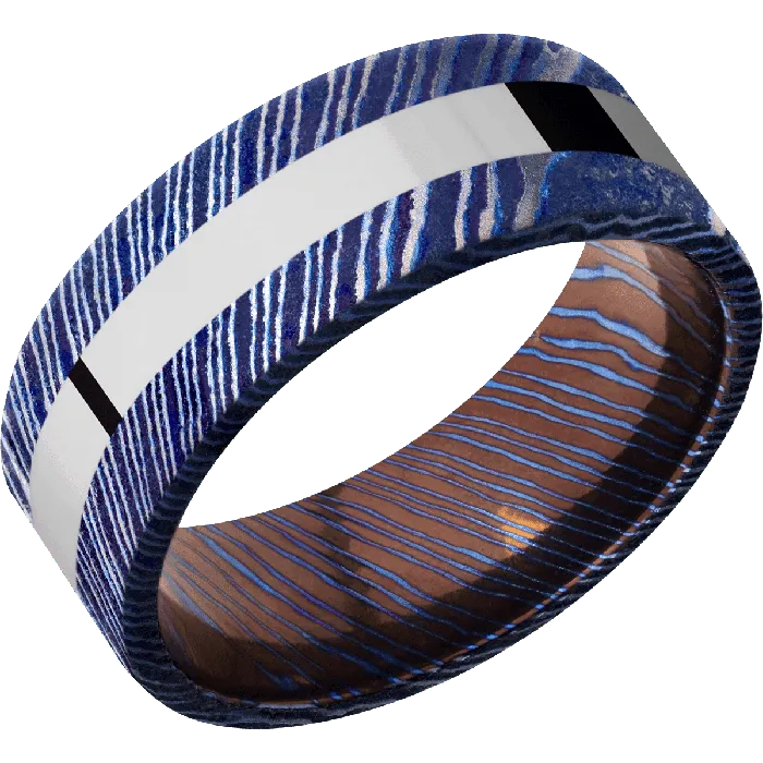 Lashbrook Earrings Titanium Damascus Satinetched Finish