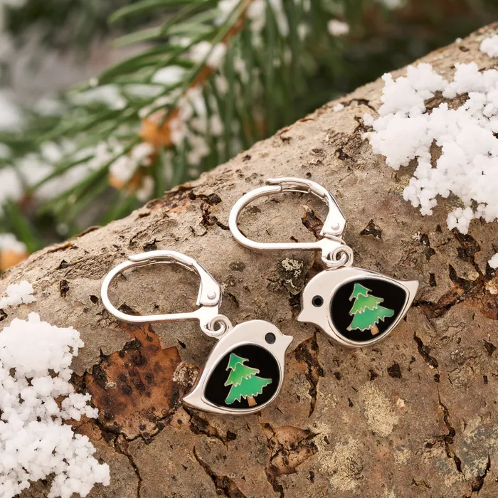 Leverback Evergreen Birdie Earrings Chadds Ford Jewelry Earrings