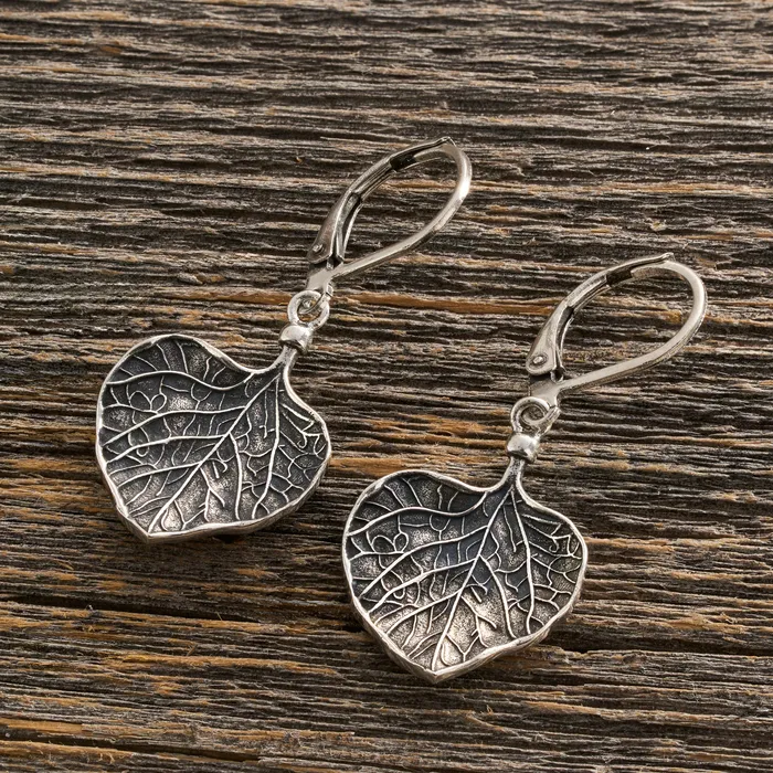 Leverback Vintage Heart Leaf Earrings Chadds Ford Jewelry Earrings