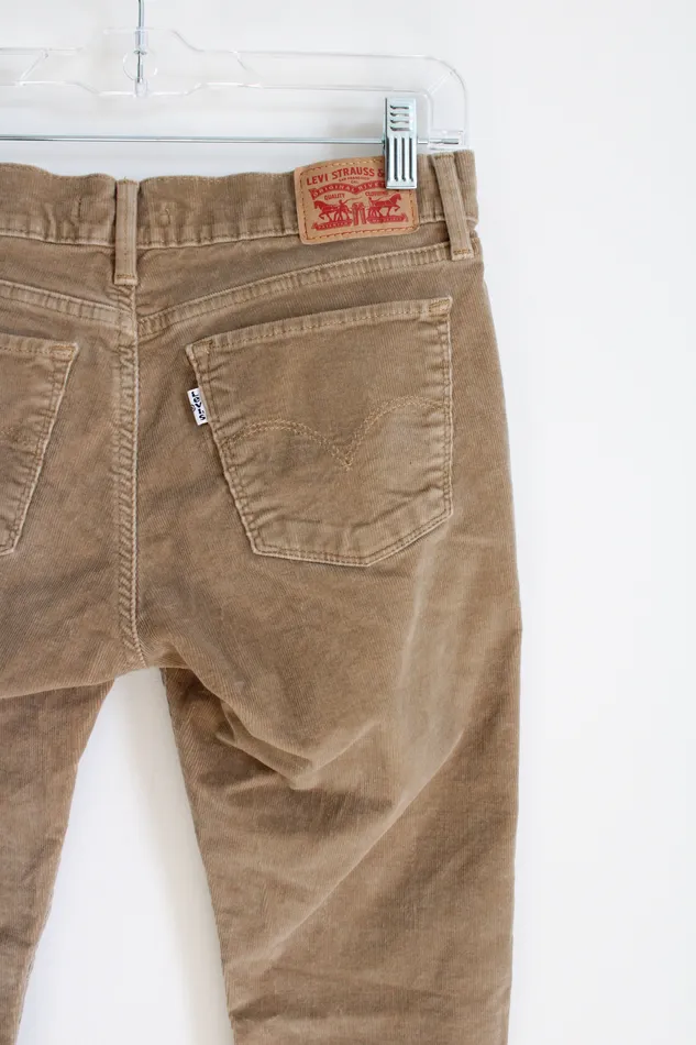 Levis Earrings Levi Strauss Tan Corduroy 710 Super Skinny Pant 28