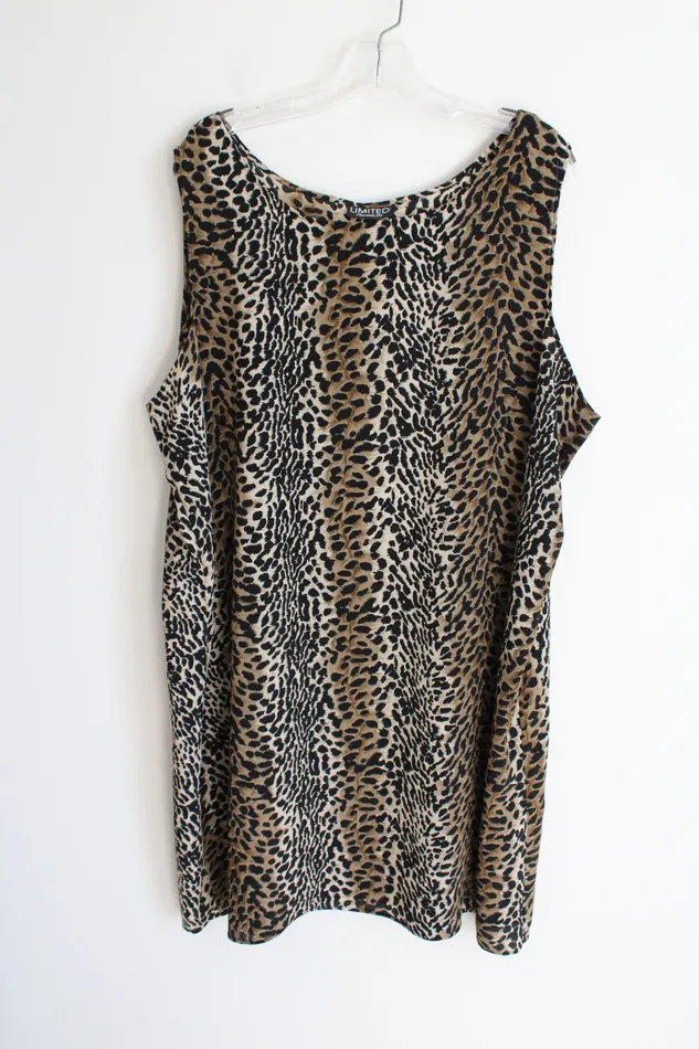 Limited Apparel Inc Vintage Green Cheetah Print Chiffon Dress 2XL The Limited Earrings Limited Apparel Inc Vintage Green Cheetah Print Chiffon Dress 2XL The Limited Earrings