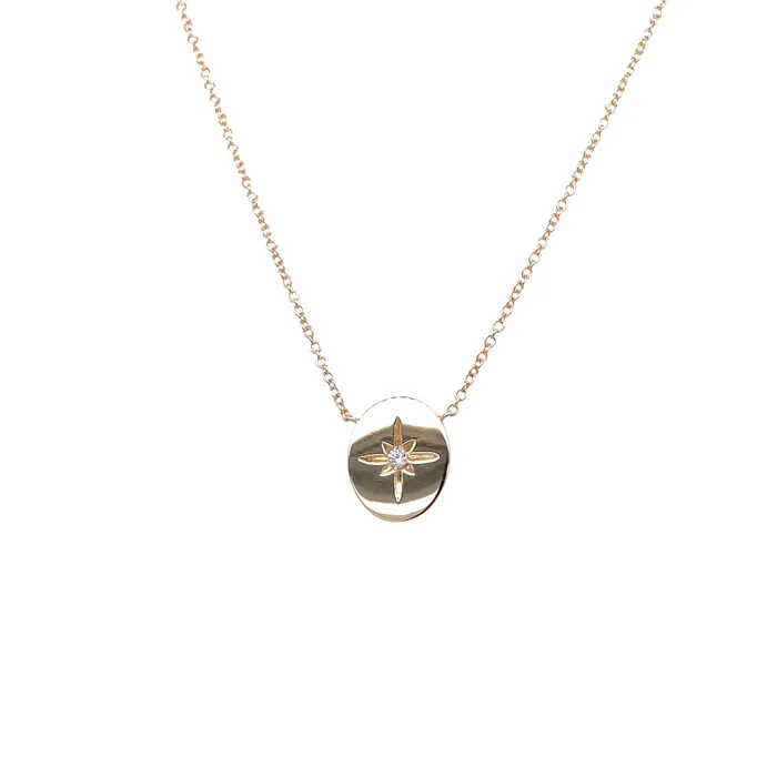 Liven Co Necklaces Oval Disc Starburst Necklace Yellow Gold