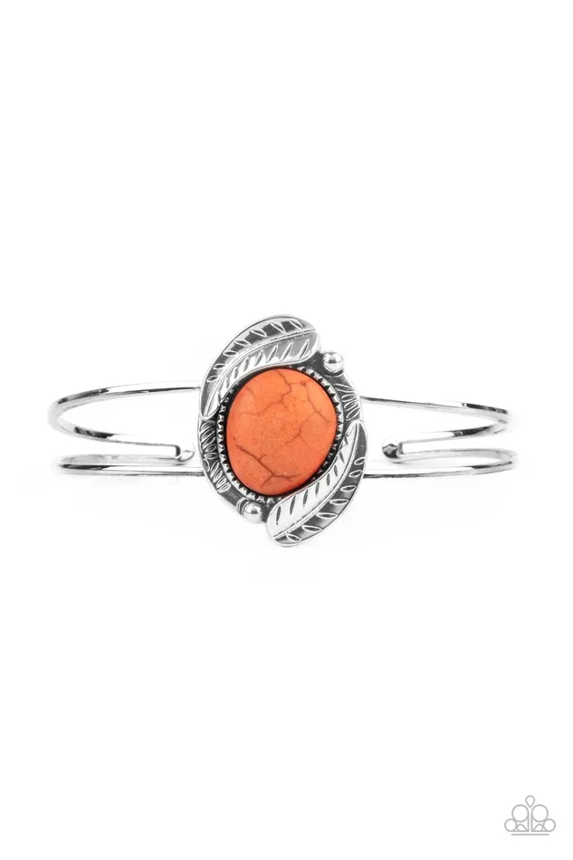 Living Off The BANDLANDS Orange Paparazzi Accessories Earrings