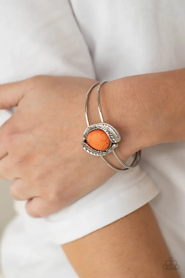 Living Off The BANDLANDS Orange Paparazzi Accessories Earrings