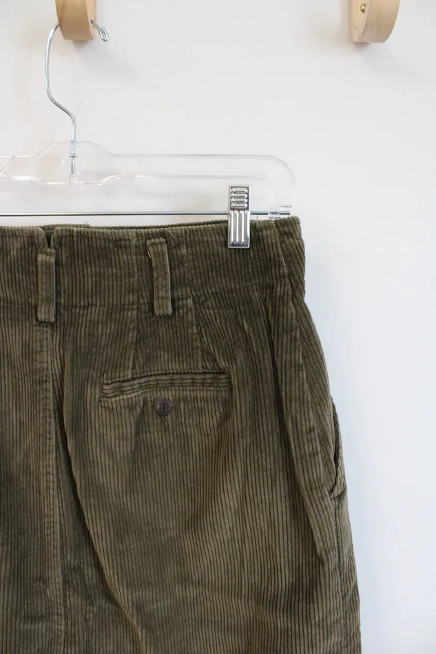 Liz Claiborne Liz Sport Olive Green Corduroy Skirt 10 Earrings