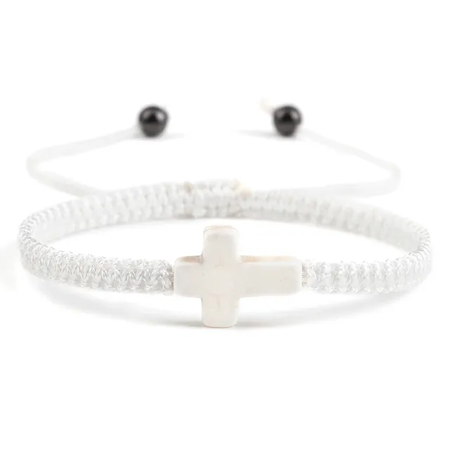Lords Guidance Bracelets Braided Christian Bracelet with Matching Color Cross Charm