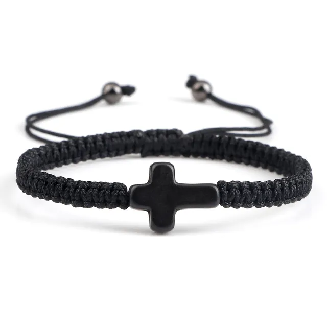 Lords Guidance Bracelets Braided Christian Bracelet with Matching Color Cross Charm
