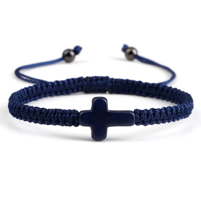 Lords Guidance Bracelets Braided Christian Bracelet with Matching Color Cross Charm