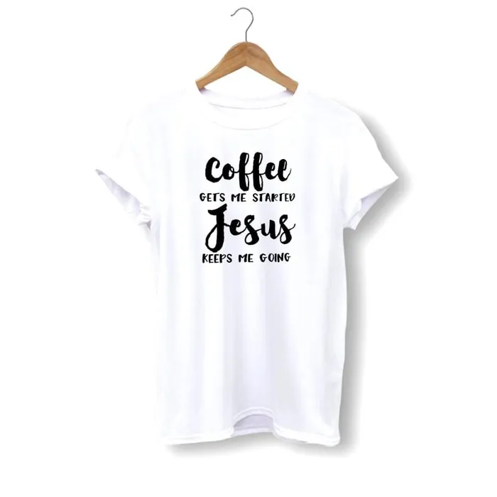 Lords Guidance Christian TShirt br Coffee Gets Me Started Rings