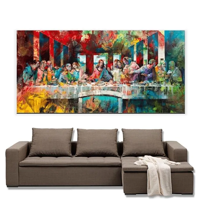 Lords Guidance Earrings Christian Canvas Artbr The Last Supper Multicolor