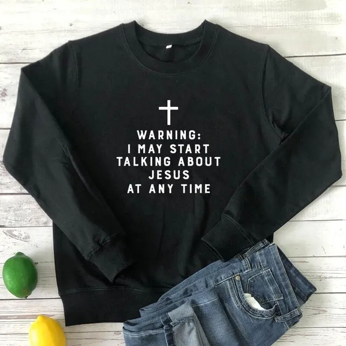 Lords Guidance Earrings Christian Sweatshirt br Warning I May Start Talking About Jesus