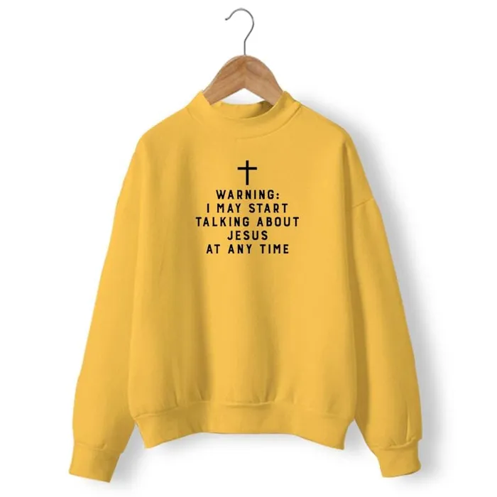 Lords Guidance Earrings Christian Sweatshirt br Warning I May Start Talking About Jesus