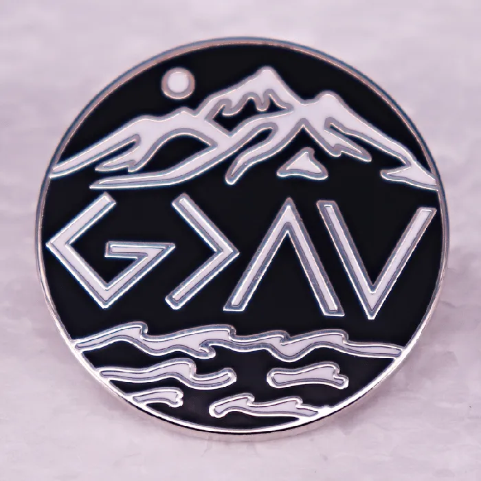 Lords Guidance Earrings God is Greater Than The Highs and Lows Enamel Pin
