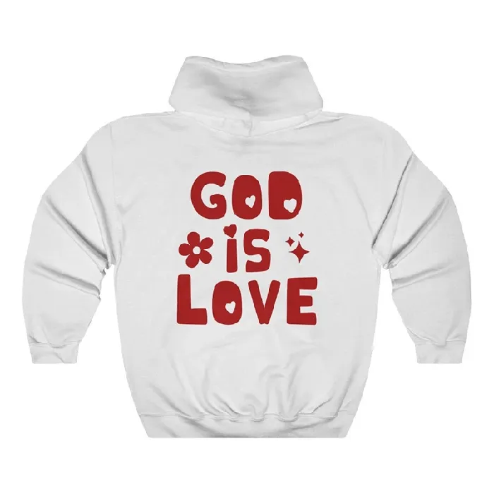 Lords Guidance Earrings God is Love Back Print Hoodie
