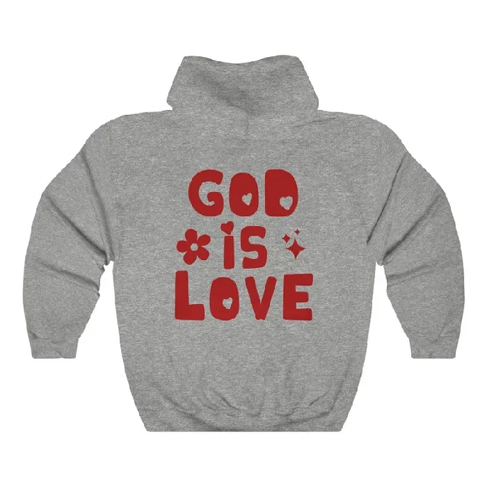 Lords Guidance Earrings God is Love Back Print Hoodie