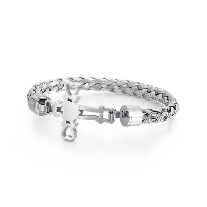 Lords Guidance Mens Cross Bracelet br Hollowed Bracelets