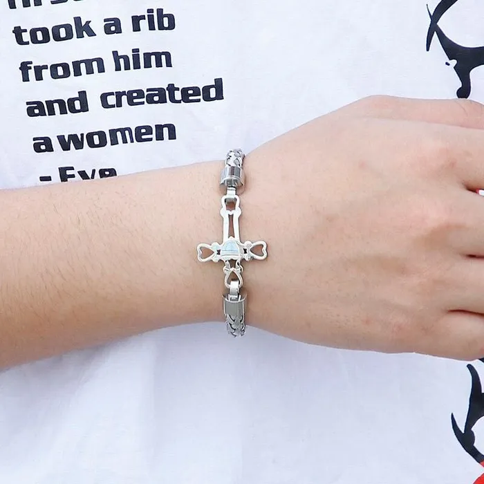 Lords Guidance Mens Cross Bracelet br Hollowed Bracelets