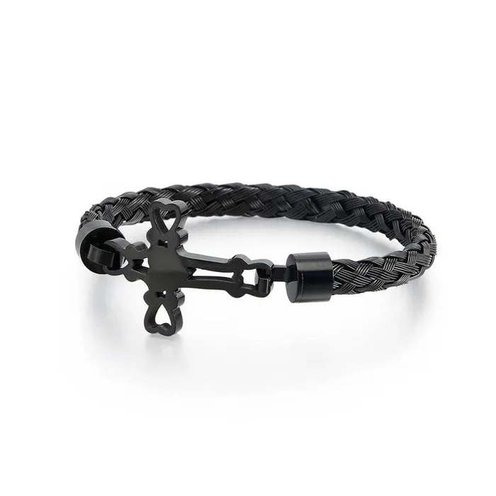 Lords Guidance Mens Cross Bracelet br Hollowed Bracelets