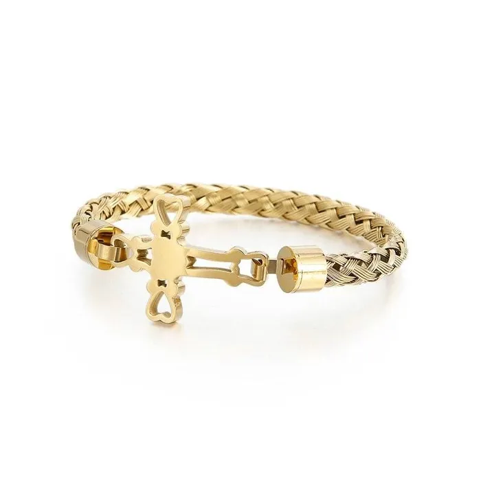 Lords Guidance Mens Cross Bracelet br Hollowed Bracelets