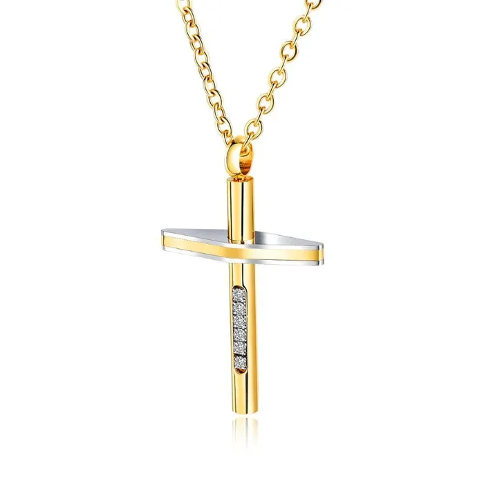 Lords Guidance Necklaces Mens Christian Necklace br Diamonds Golden