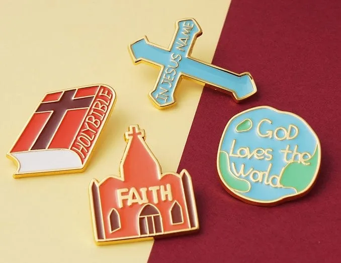 Lords Guidance Rings Christian Faith Enamel Brooches