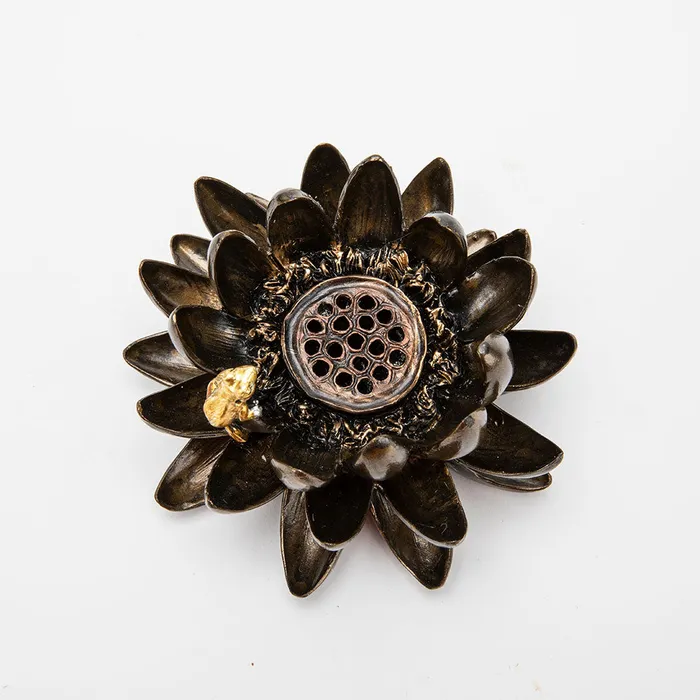 Lotus Incense Holder with Frog Top Land Trading Necklaces