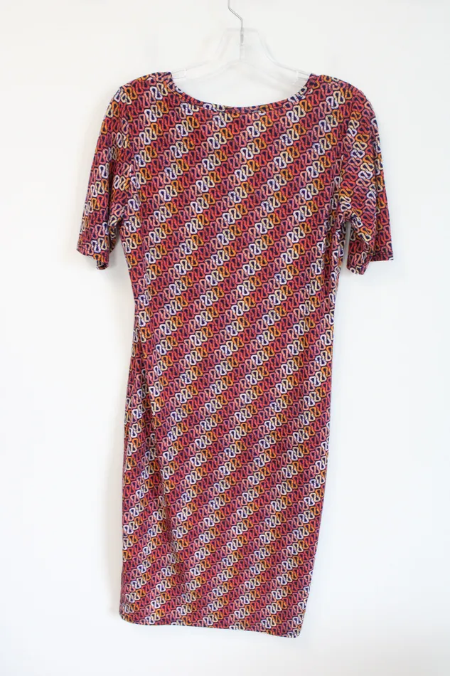 LuLaRoe Earrings LuLaRoe Orange Yellow Patterned Dress M