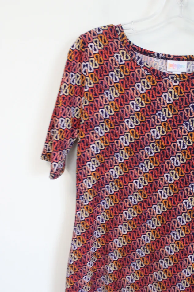 LuLaRoe Earrings LuLaRoe Orange Yellow Patterned Dress M