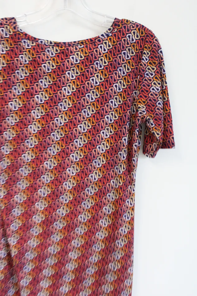 LuLaRoe Earrings LuLaRoe Orange Yellow Patterned Dress M
