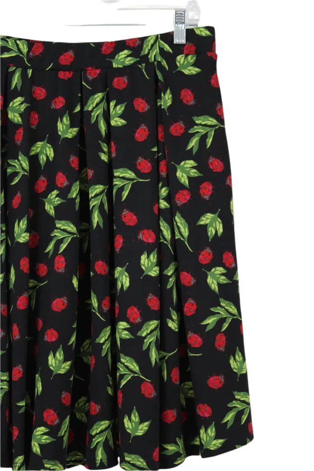 LuLaRoe Rings LuLaRoe Black Ladybug Skirt L