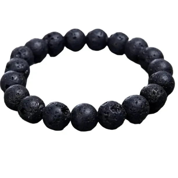 Mad Man Stone Lava Rock Bracelet Parker Black BRAYDENMADMEN Bracelets