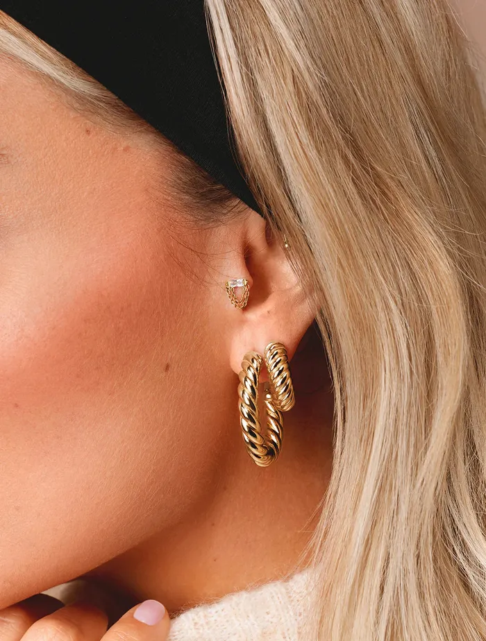 Maison Dore Earrings MINI RIBBON HOOPS
