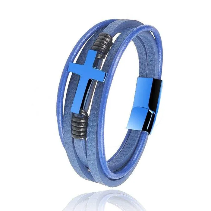 Mens Cross Bracelet br Blue Cross Lords Guidance Bracelets