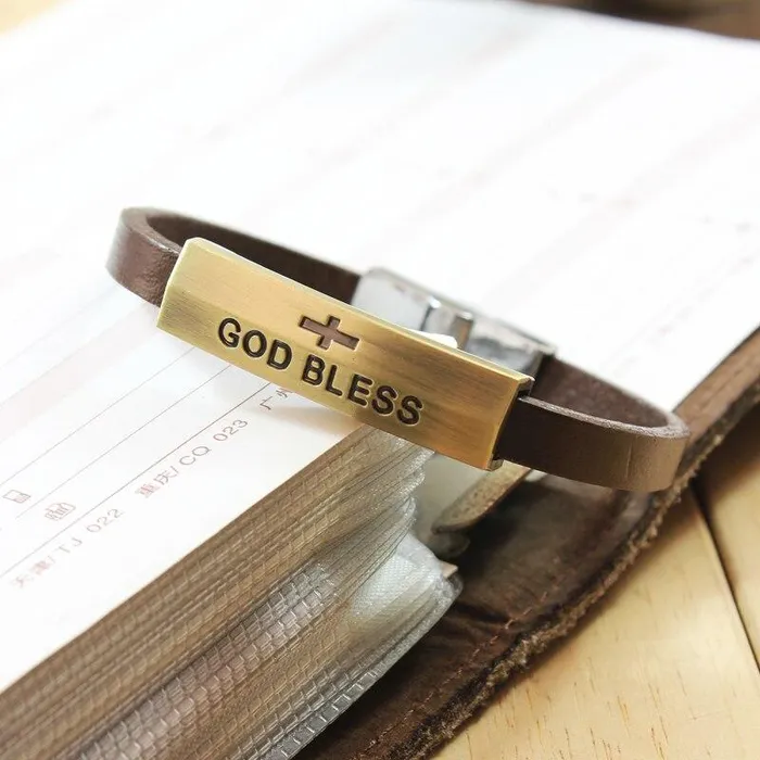 Mens Cross Bracelet br God Bless Lords Guidance Bracelets