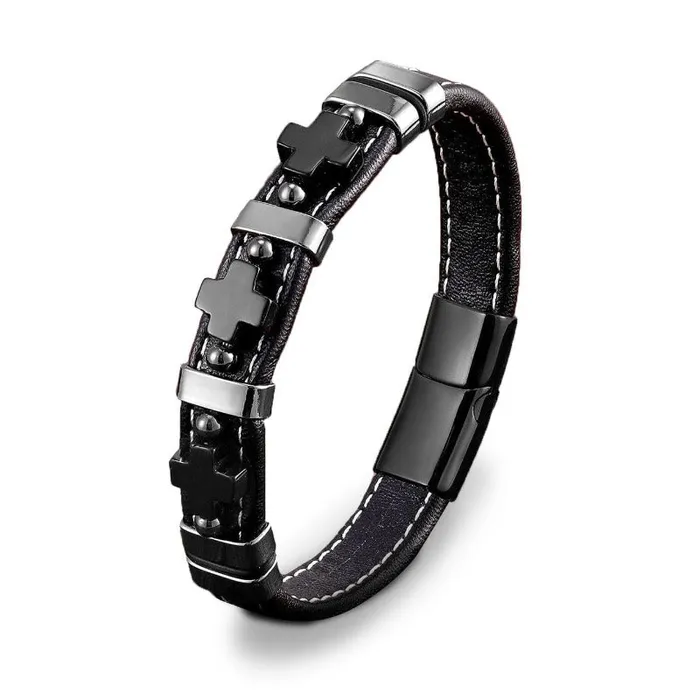Mens Cross Bracelet br Natural Stone Lords Guidance Bracelets