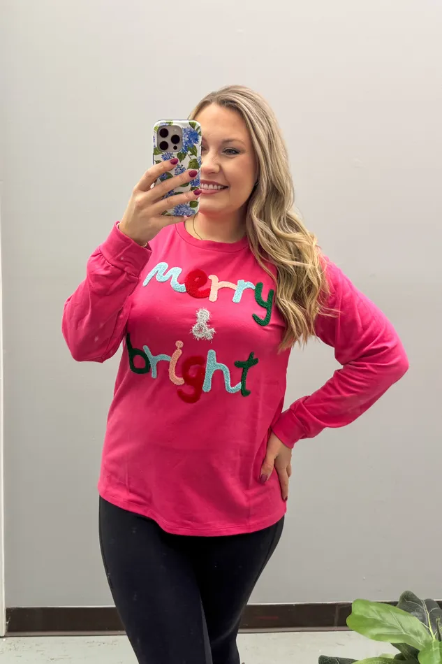 Merry Bright Letter Sweater Southern Grace Earrings