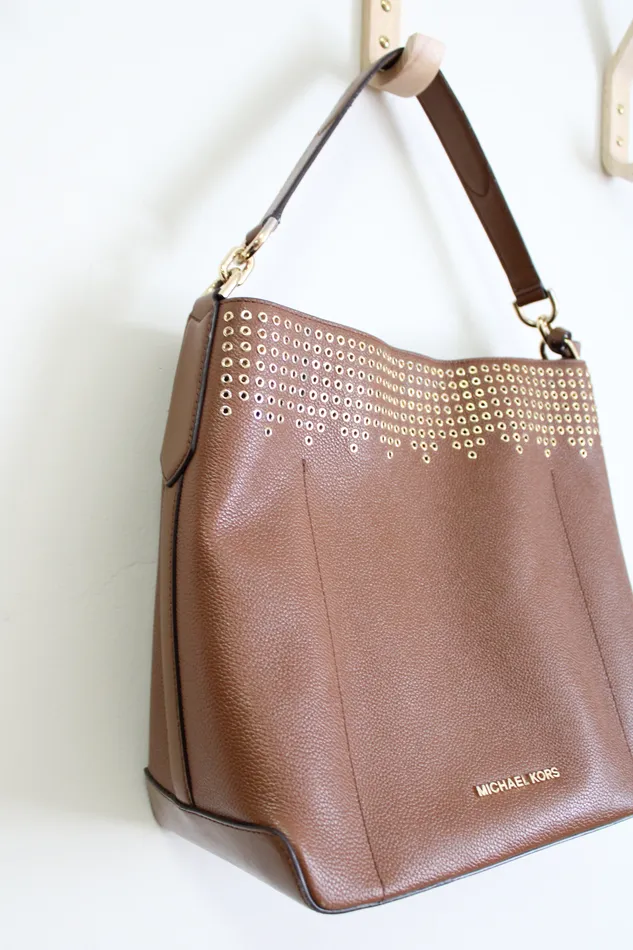 Michael Kors Hayes Collection Grommet Bucket Tote Purse Michael Kors Earrings