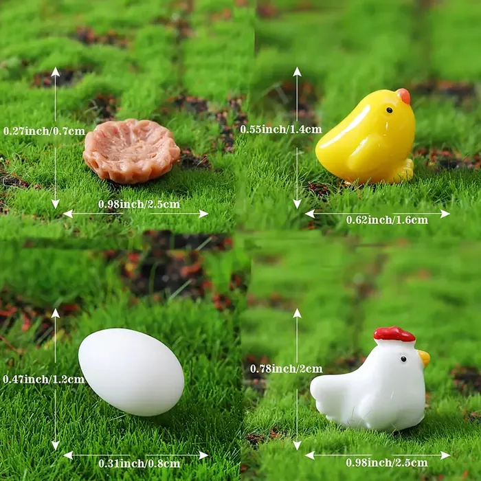 Miniatures by NC Necklaces Miniature Fairy Garden Hen with Chick and Nest