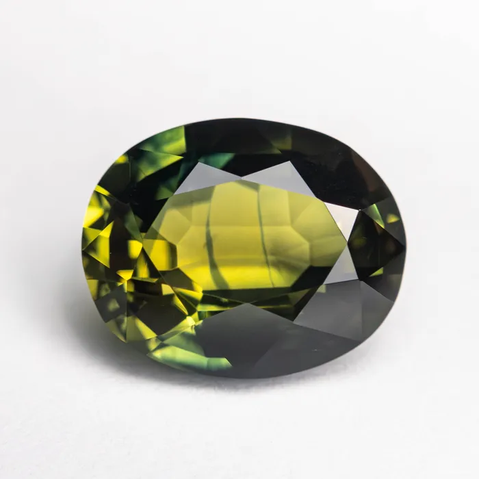 Misfit Gems Rings Parti GreenBlue Brilliant Sapphire 349ct Oval