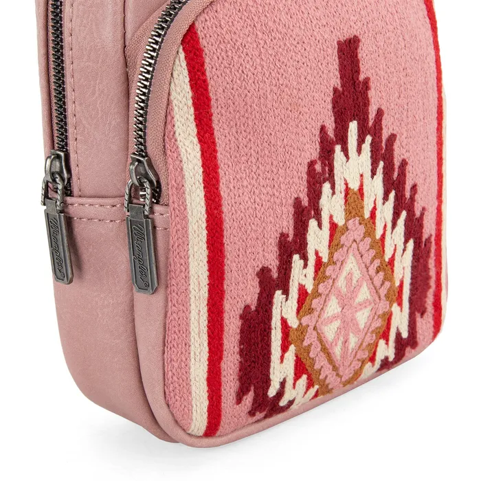 MONTANA WEST Earrings Wrangler Southwestern Knitted Sling Bag Hot Pink