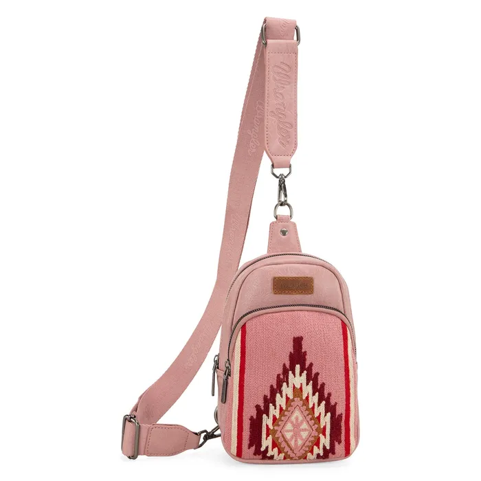 MONTANA WEST Earrings Wrangler Southwestern Knitted Sling Bag Hot Pink