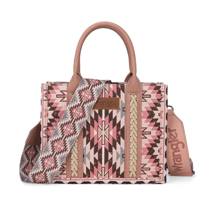 MONTANA WEST Earrings Wrangler Southwestern Pattern Dual Sided Print ToteCrossbody DARK PINK