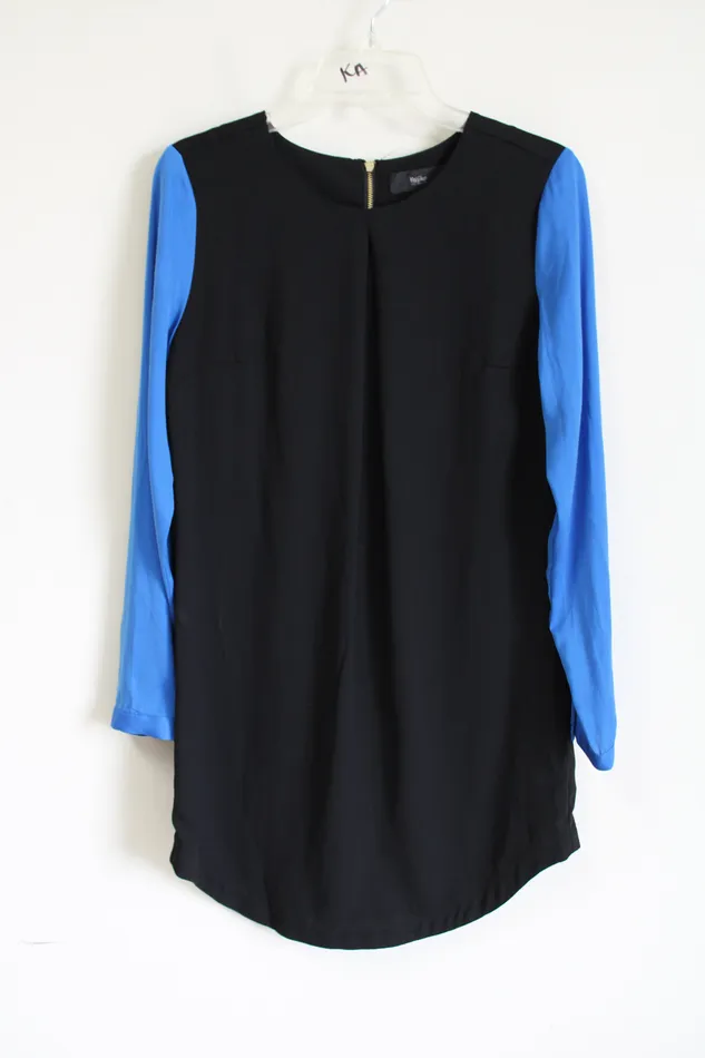 Mossimo Black Cobalt Blue Sleeved Dress S Mossimo Supply Co Rings