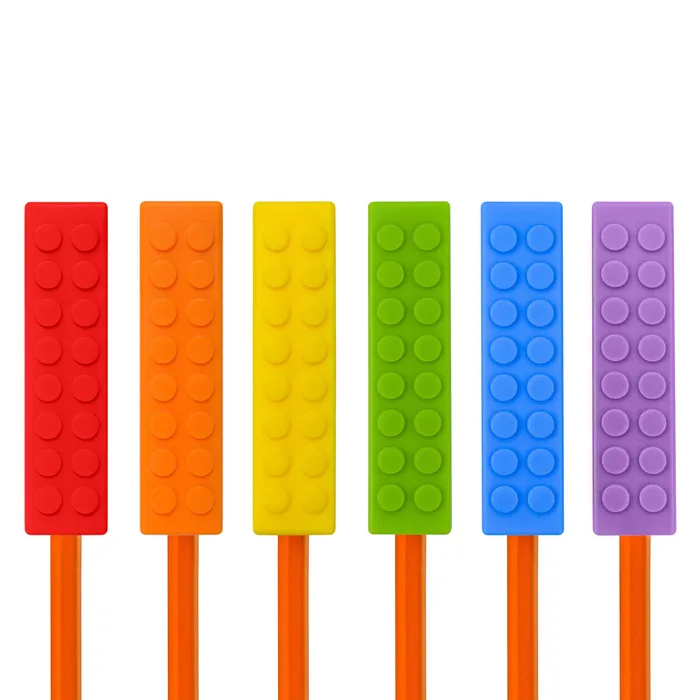 Munchables Chew Blockz Pencil Toppers Set of 6 Rainbow Earrings