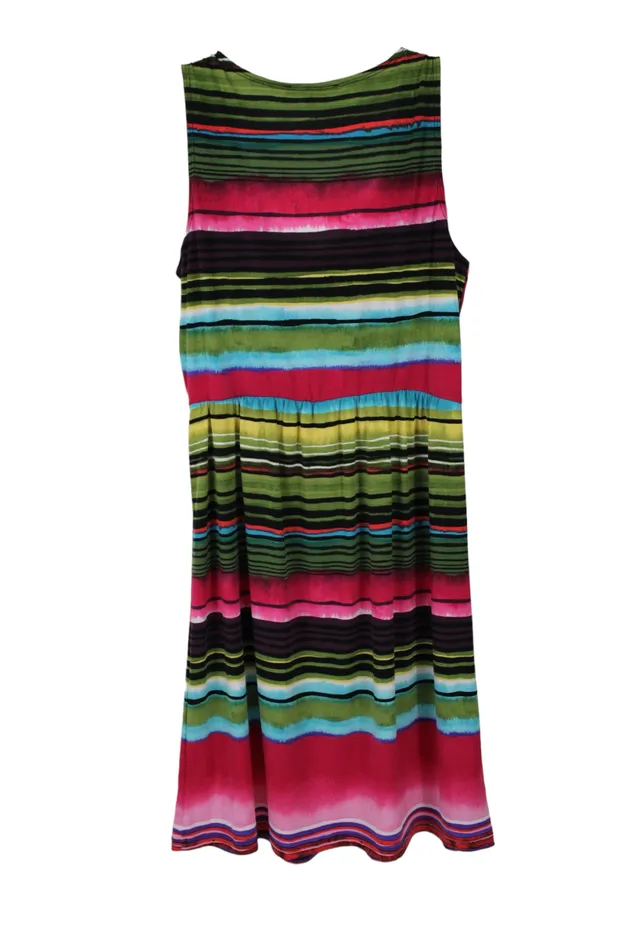 My Collection Striped Dress M My Collection Earrings