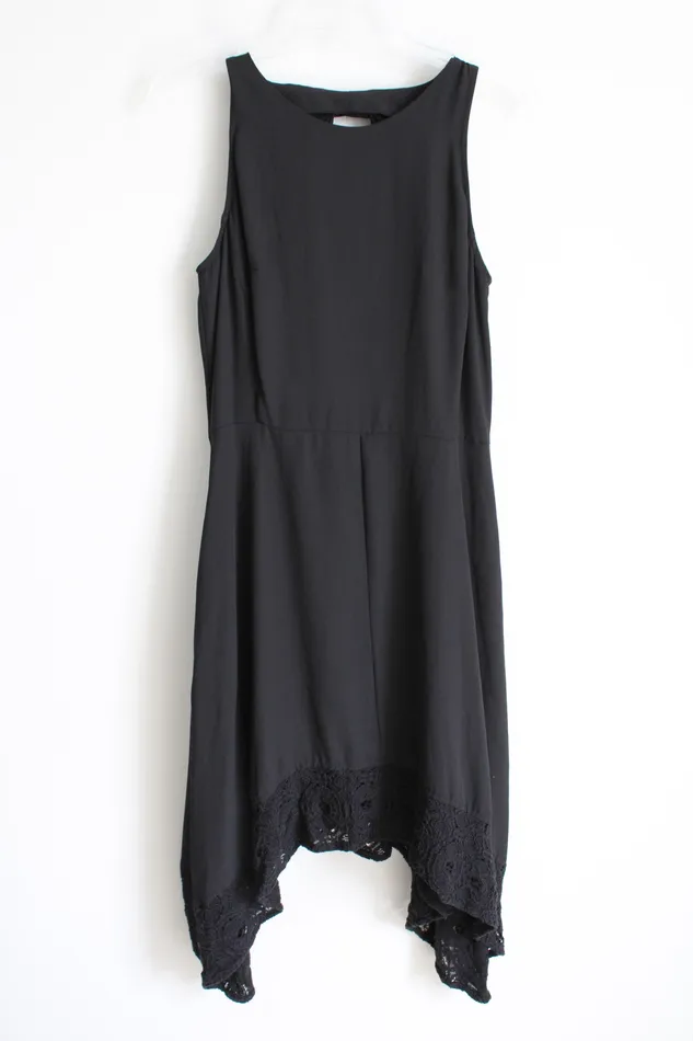 Nanette Lepore Black Lace Bottom Bow Back Dress 6 Nanette Lepore Rings