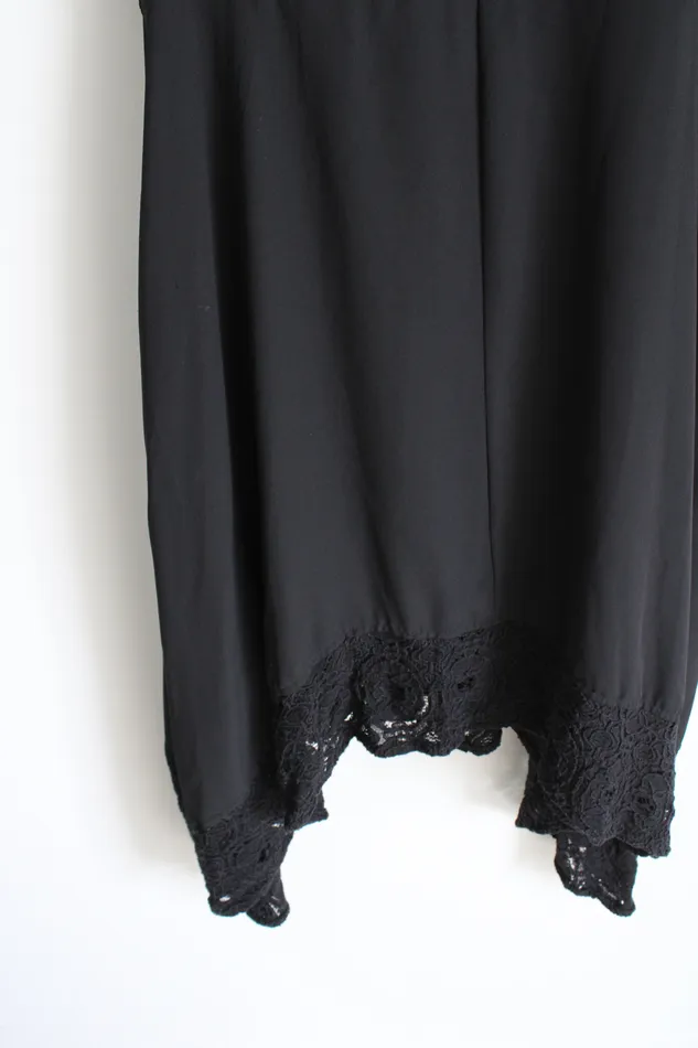 Nanette Lepore Black Lace Bottom Bow Back Dress 6 Nanette Lepore Rings